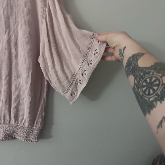 Maurices Mauve Embroidered Blouse - Picture 5 of 6